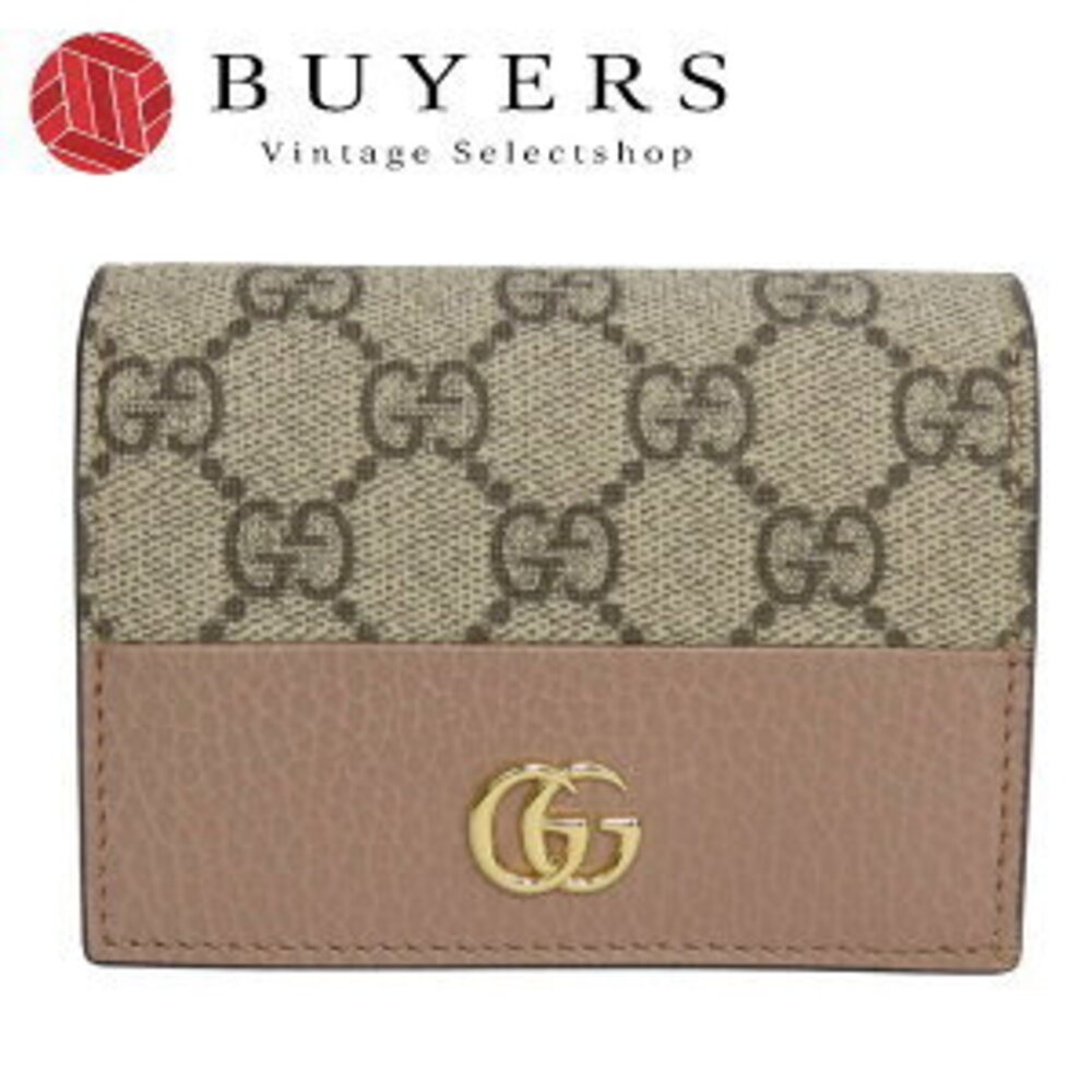 Gucci bifold wallet GG Marmont Supreme ing pink beige